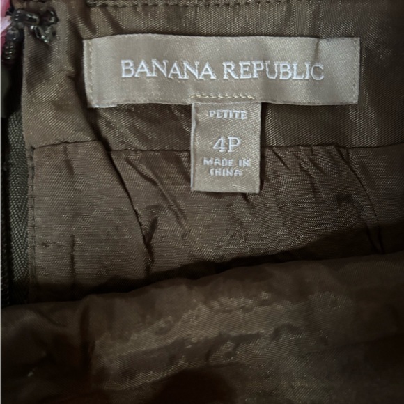NWOT Banana Republic sz4P Gold and green sequin skirt with brown lining - Picture 4 of 7
